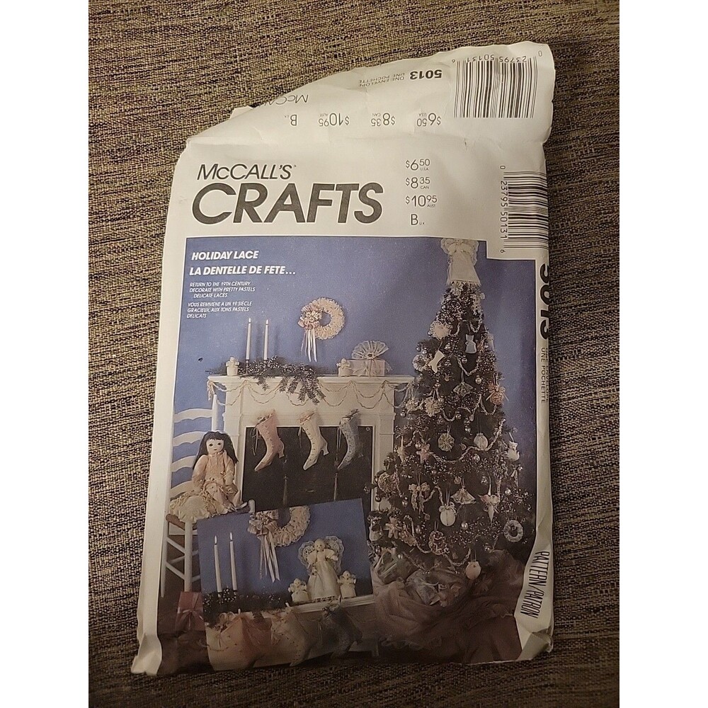 McCall's Crafts 5013 Holiday Lace Sewing Pattern Ornaments Plus NEW